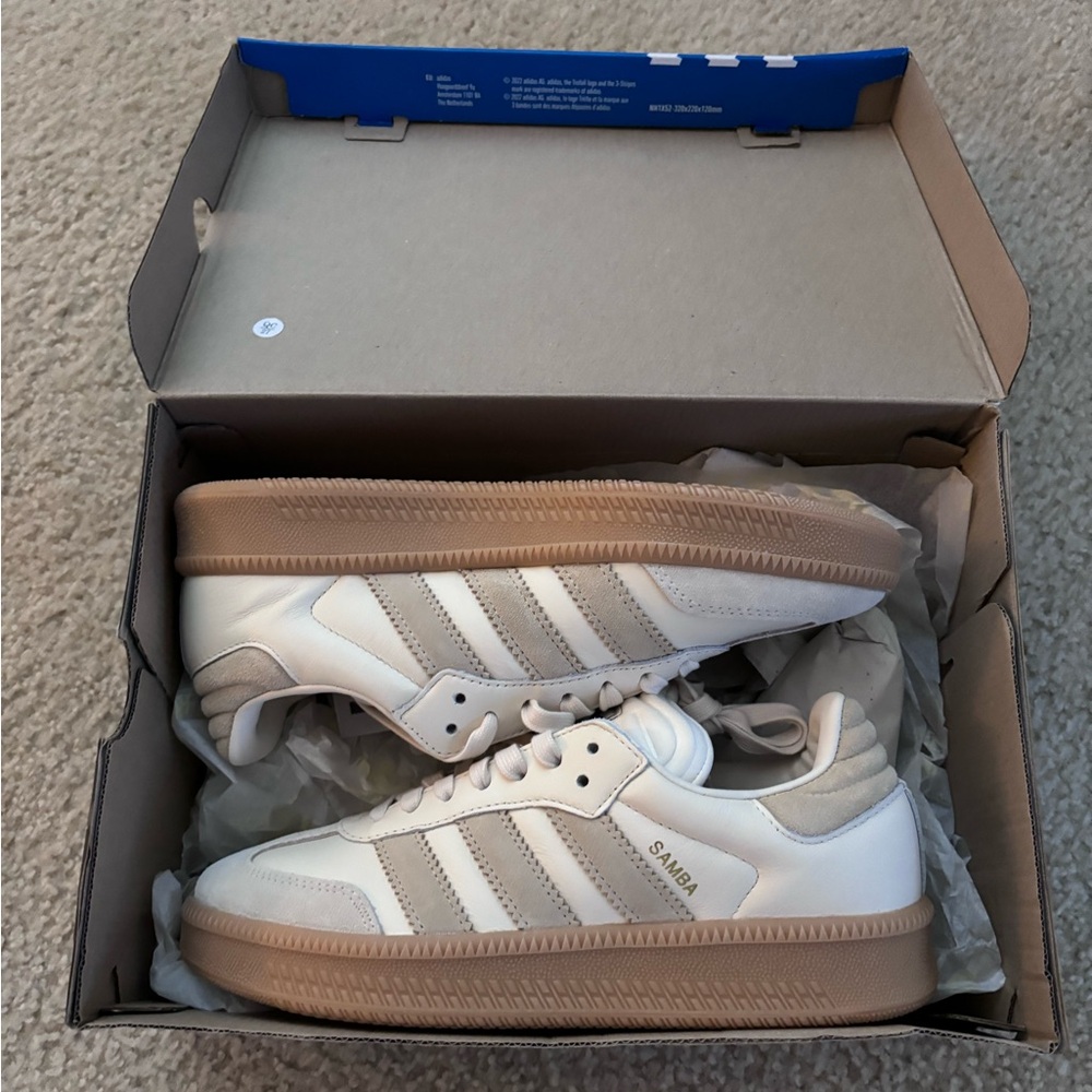 ADIDAS SAMBA XLG SHOES - Wonder White / Magic Beige / Cloud White, JI0473